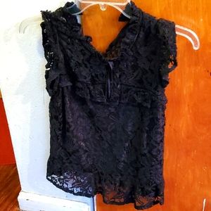 Ladies black lace shirt